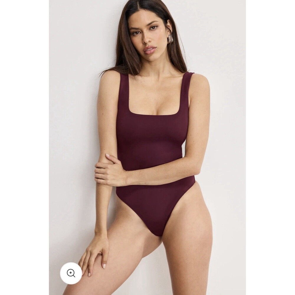 Good American Sculpting Modern Tank Thong Bodysuit Fig Women’s Large NWOT $79